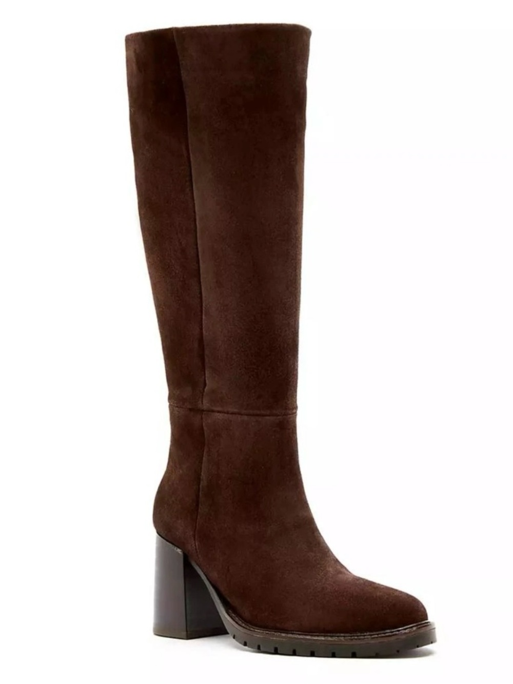 La Canadienne Women's Lanna City Dry Stacked Heel Boots - Brown Suede - NWT